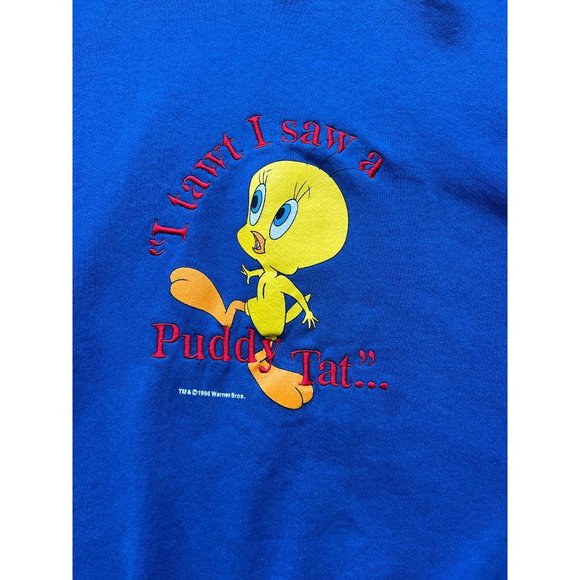 Looney Tunes Vintage Sweatshirt Warner Bros 1996 Tweety Bird Medium - Picture 3 of 9
